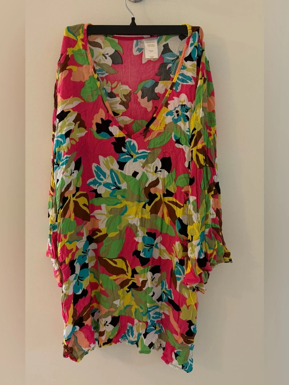 Anne Cole Flounce V Neck Tunic Cover Up